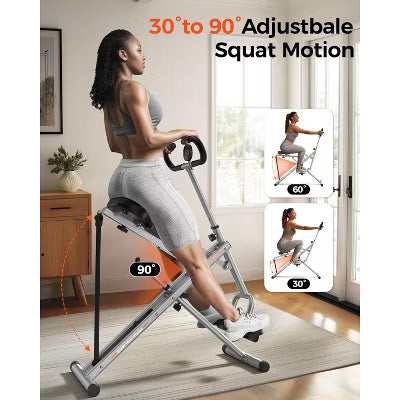 FLYBIRD Squat Machine-2 in 1 Squat Rowing Machine for Glutes Trainer & Leg Home Workout Pink