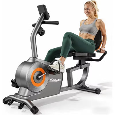 YOSUDA Magnetic Recumbent Exercise Bike for Home,16-Level Resistance,350LB Capacity for Seniors & Adults