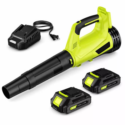Lightweight Cordless Leaf Blower with 2-Speed Power for Lawn, Patio and Yard Cleaning,Blue