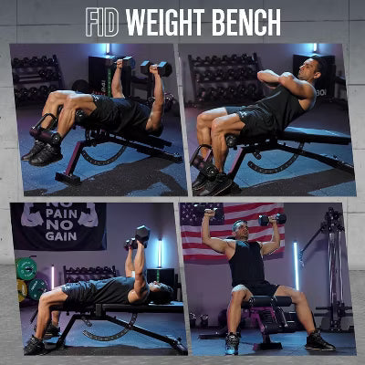 1200LB Weight Bench, Adjustable Workout Bench with Detachable Leg Support, Vertical Storage Space-Saving Exercise Bench for Home Gym