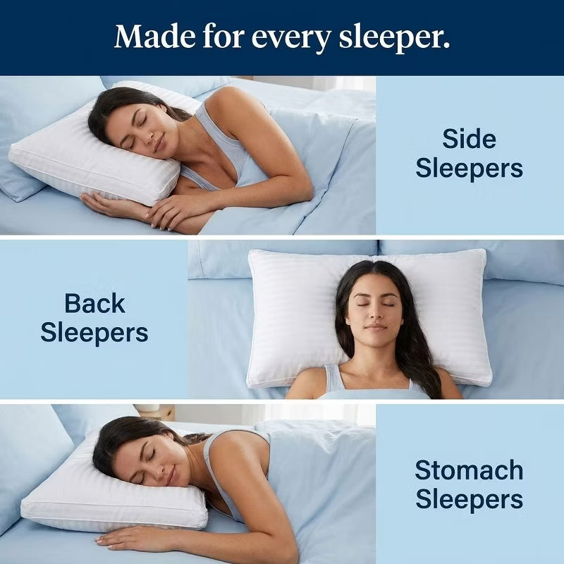 Bed Pillows,Hotel Collection Bed Pillows Standard Size Set of 2 Pillows for Side and Back Sleepers, Soft Down Alternative Microfiber Filled Pillows