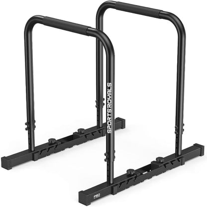 Sportsroyals Adjustable Dip Bar Station, Heavy Duty Parallette & Parallel Bars, 400LBS Stable Dip Stands for Home Gym