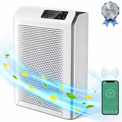 Teendow Matonc Smart Air Purifier for Home,LED Touch Panel with PM2.5 Air Quality Display, Sleep & Auto Modes, App ,HEPA ,for 3500 sq ft, Ganymede