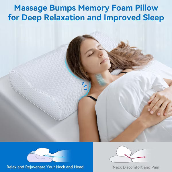 Bed Pillow, Cervical Pillow for Neck Pain Relief, Memory Foam Neck Pillow for Sleeping, Contour Cooling Pillow for Side Sleeper
