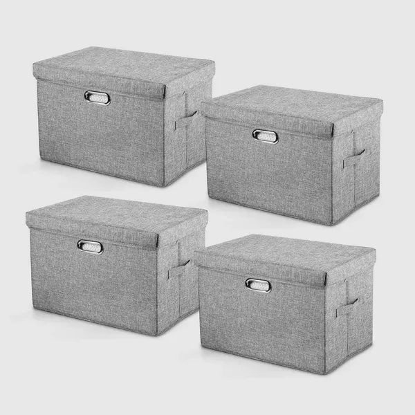 VUSIGN 12''X16.8'' Wardrobe Flip-Top Storage Box Large Dark Gray