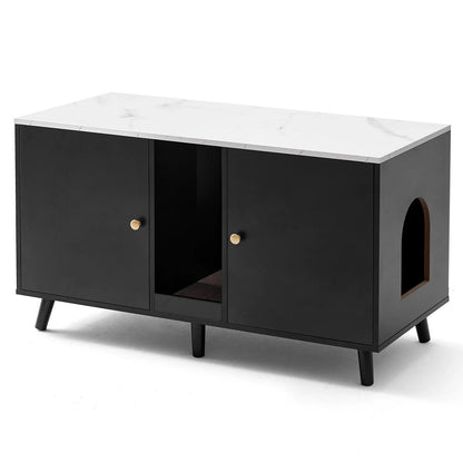 JanflyHome Cat Litter Box Enclosure, 42.5" Hidden Cat Litter Box Enclosure Furniture for Indoor, 42.5 * 19.6 * 23.8 In, Black