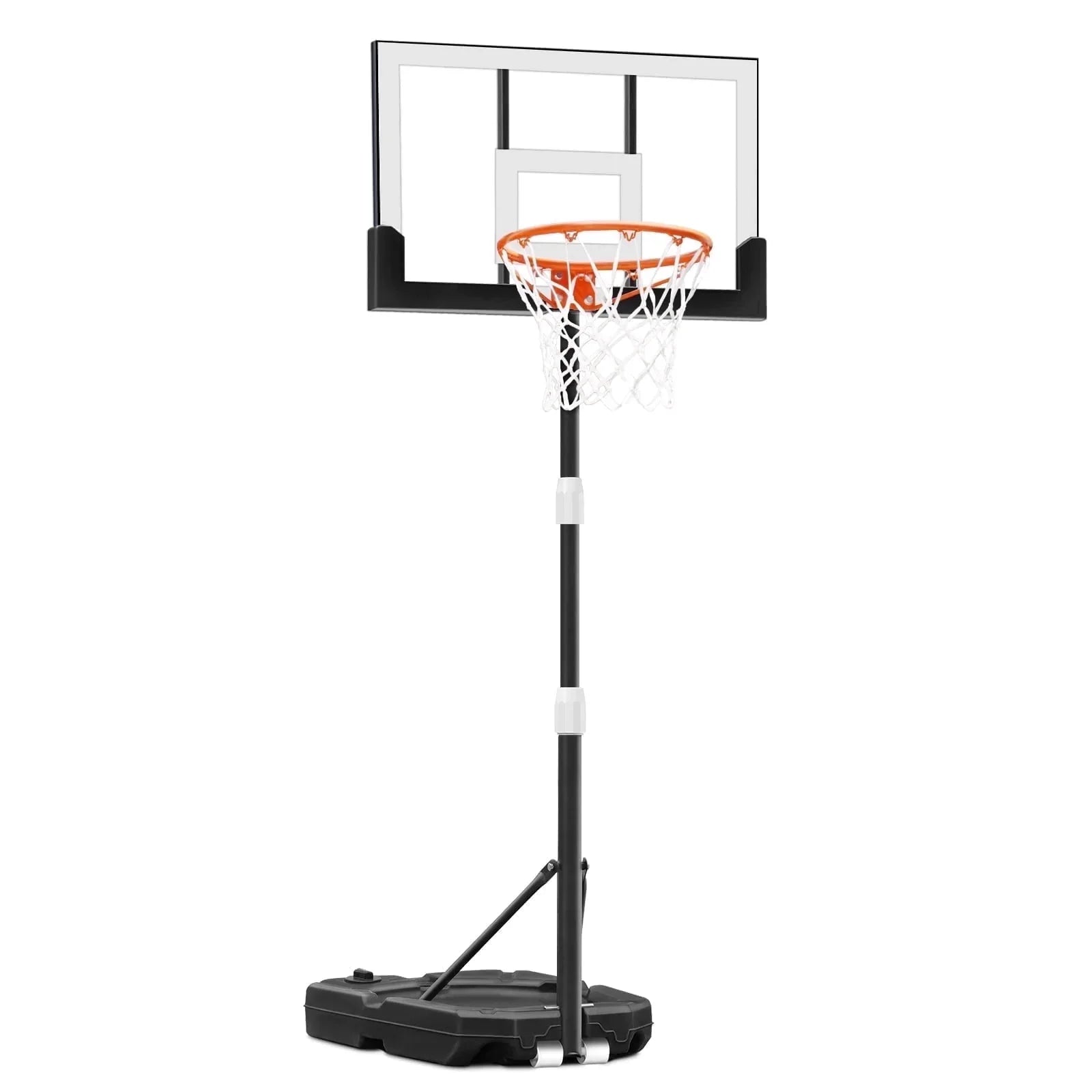 Seray Basketball Hoop with 3.2-7.2 feet Height Adjustable for Kids/Teens/Adults, Portable Basketball Goal with 29 inch Backboard and 2 Wheels for Outdoor/Indoor Sports