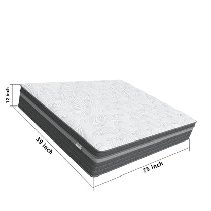 AOTTRESS Twin Mattress, 12 inch in a Box Hybrid Design with CertiPUR-US Foam,Pressure Relief Motion Isolation 100 Nights Trial