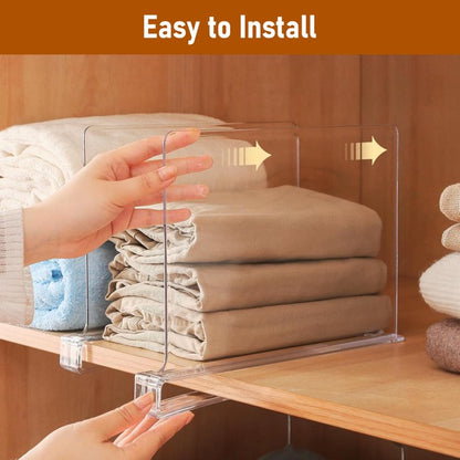 Acrylic Shelf Dividers for Closet Organization 8PCS Closet Shelf Divider for Shelves Shelf Organizer for Closet  Clear