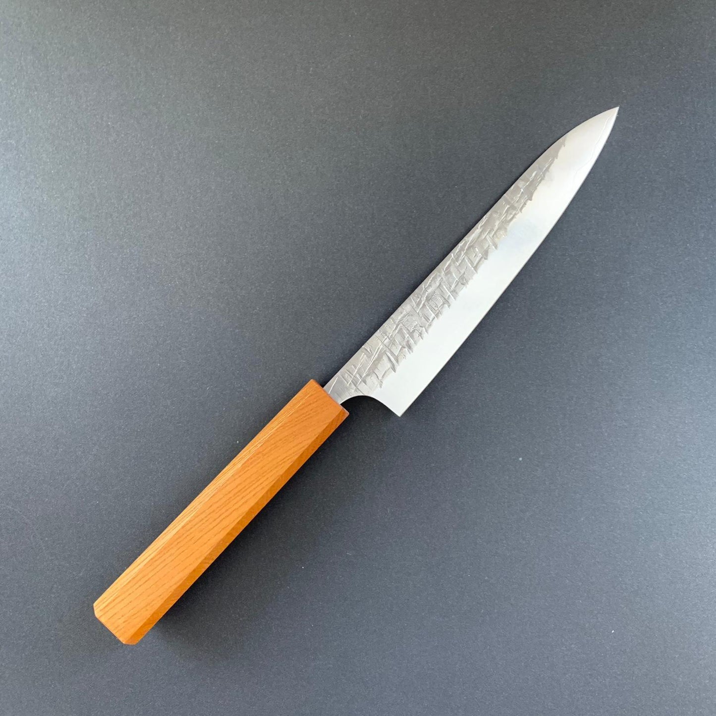 Petty knife, Cobalt special powder steel, tsuchime finish, mono keyaki handle - Yu Kurosaki