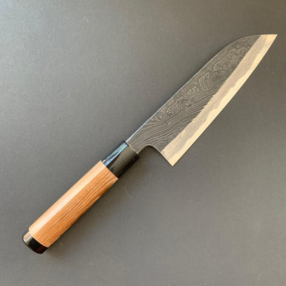 Santoku knife, Shirogami 2, Unryu Range Damascus finish - Tsukasa Hinoura