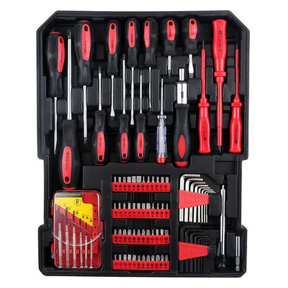 SalonMore 799pcs Aluminum Trolley Case Set, Tool Box with Mechanic Travel Kit, with Case Box Organize Castors