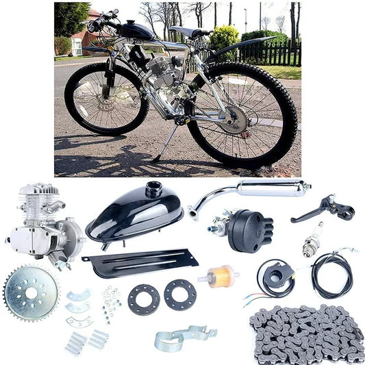 SalonMore 80cc 2-Stroke Bike Motorized Gas Engine Motor Kit, Silver