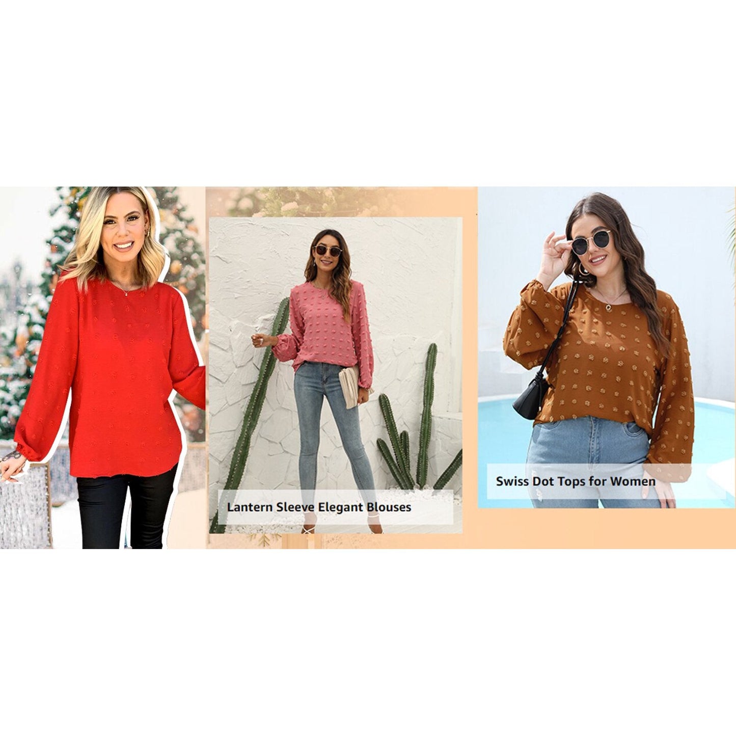 Fantaslook Womens Blouses Long Sleeve Crewneck Tops Chiffon Casual Pom Pom Shirts