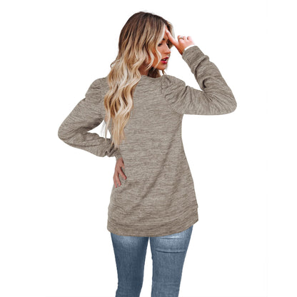 Fantaslook Fall Sweatshirts for Women Crewneck Puff Sleeve Tops Fashion Shirts