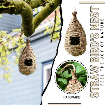 QWANG Humming Bird Houses for Outdoor Hanging Natural Grass Hanging Bird housenest