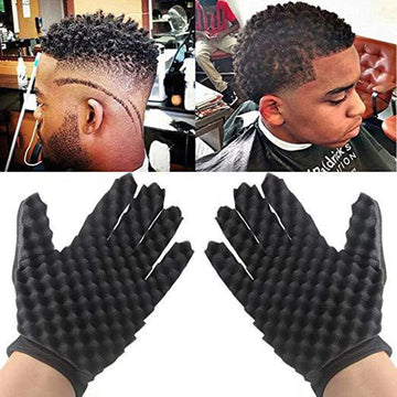 QWANG 1PC Fashion Curls Coil Tool Wave Barber Hair Brush Sponge Gloves