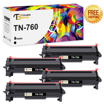 Toner Bank TN760 TN730 Compatible Toner Cartridge Replacement for Brother TN 760 TN-760 TN-730 HL-L2350DW HL-L2395DW HL-L2390DW HL-L2370DW MFC-L2750DW MFC-L2710DW DCP-L2550DW Printer (Black,4 Pack)