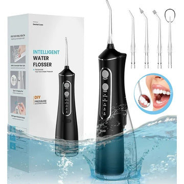 Cordless Water Flosser for Teeth, Professional Dental Oral Irrigator 4 Modes with 300ml Water Tank, IPX7 Water Flosser Portable for Travel Home Office