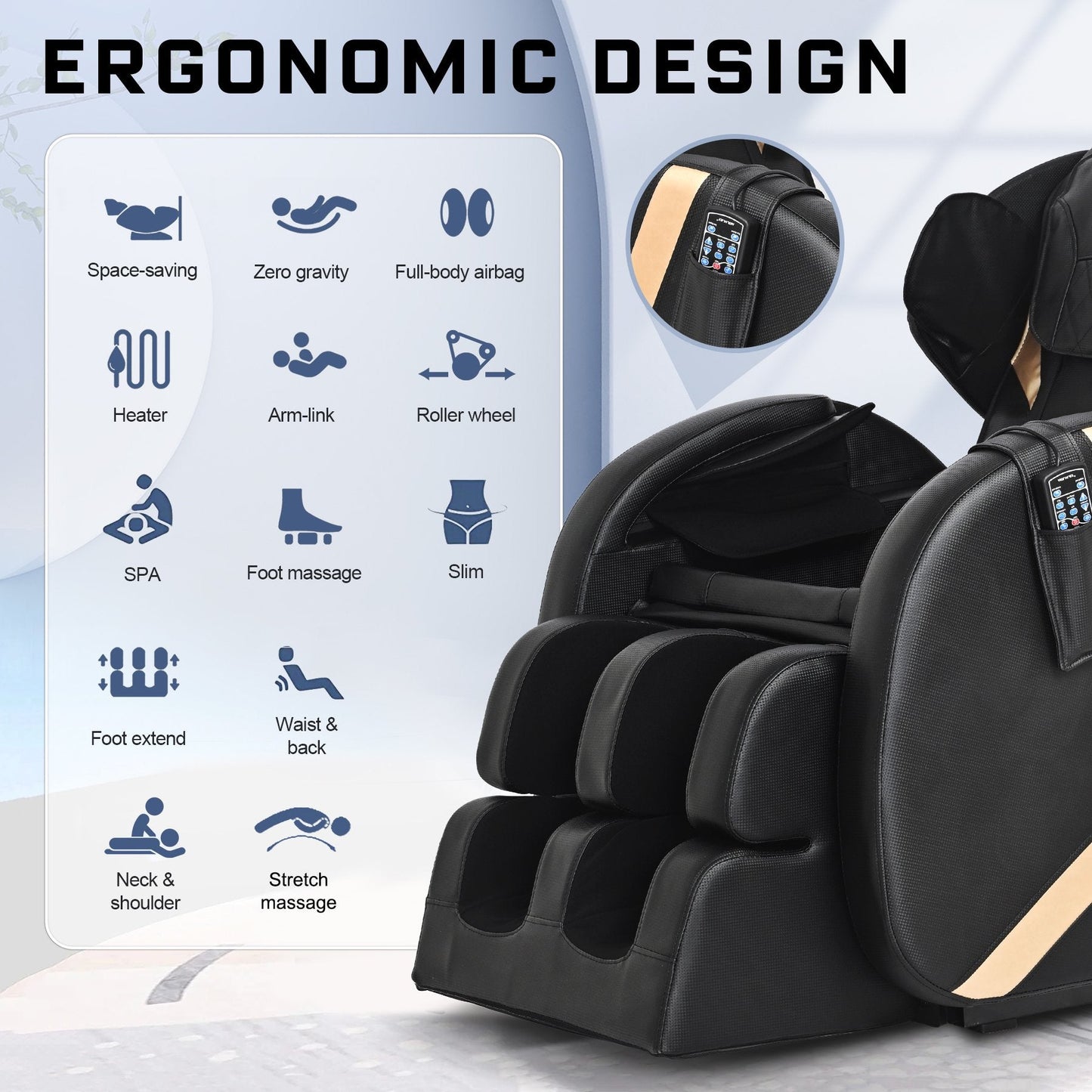 BILITOK Track Massage Chair, Full Body Massage Chair with Manipulator Track Roller, Bluetooth Massage Chair with Zero Gravity