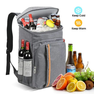 iFanze Large Insulated Lunch Bag, 25L Leakproof Thermal Reusable Lunch Box for Office Work, School Picnic, Beach, Lunch Cooler Bag with Adjustable Shoulder Strap for Kids/Adults, Dark Blue