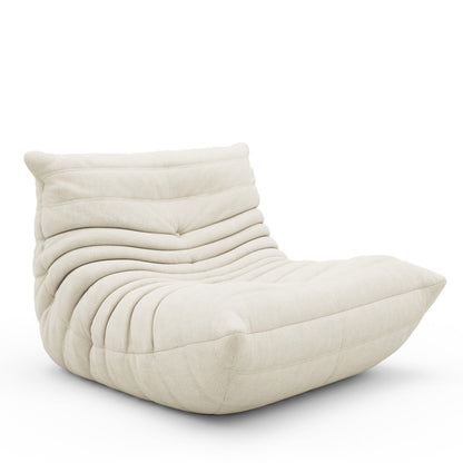 Memory Foam Fireside Chair, Comfortable Back Support Lazy Sofa, Comfy for Reading Game Meditating, Mohair White