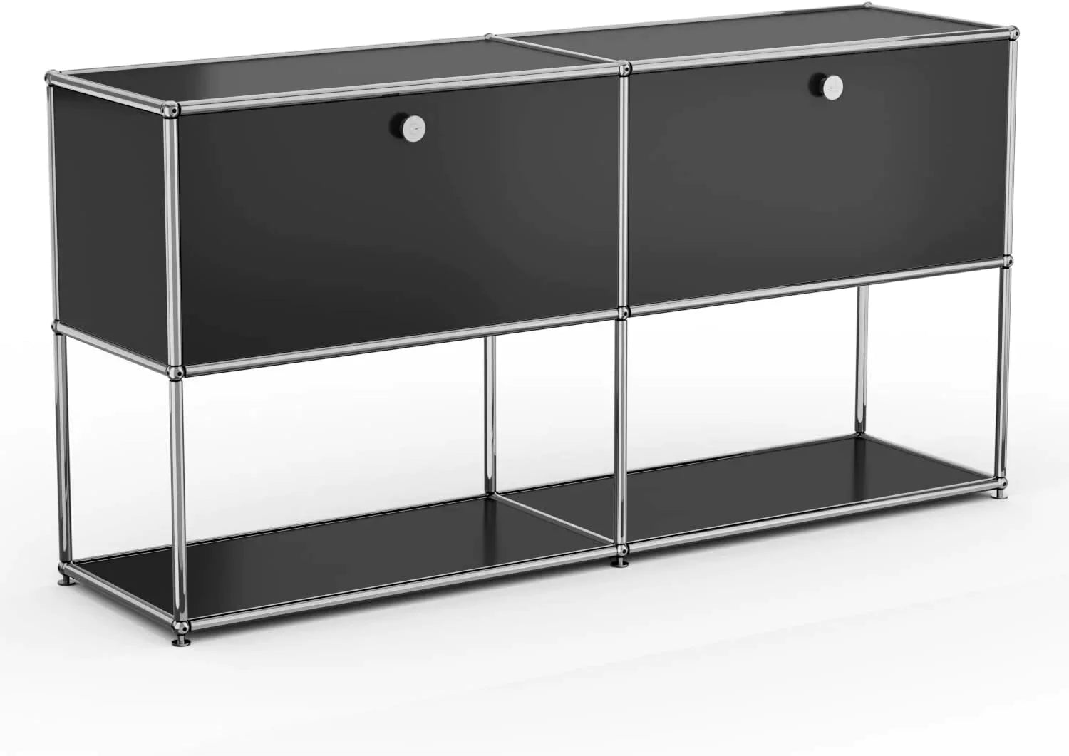 Furgle Modern Storage Cabinet, Free-Standing Storge Organizer for Living Room, Bedroom，Decoration in Home Office，Black