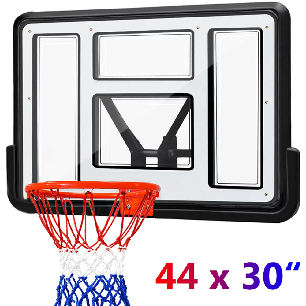 44'' Basketball Backboard and Rim Combo, Wall Mounted Basketball Hoop, Shatterproof Backboard Kit, Outdoor Indoor Basketball Hoop for Kids Adults