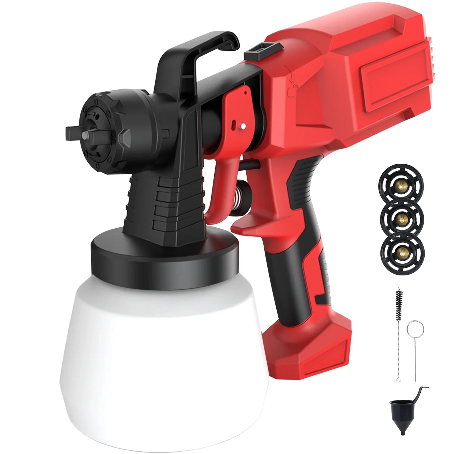 600W Paint Sprayer Gun, Doosl 800ml Electric Airless HVLP Paint Sprayer with 3 Nozzles for Inside Outside