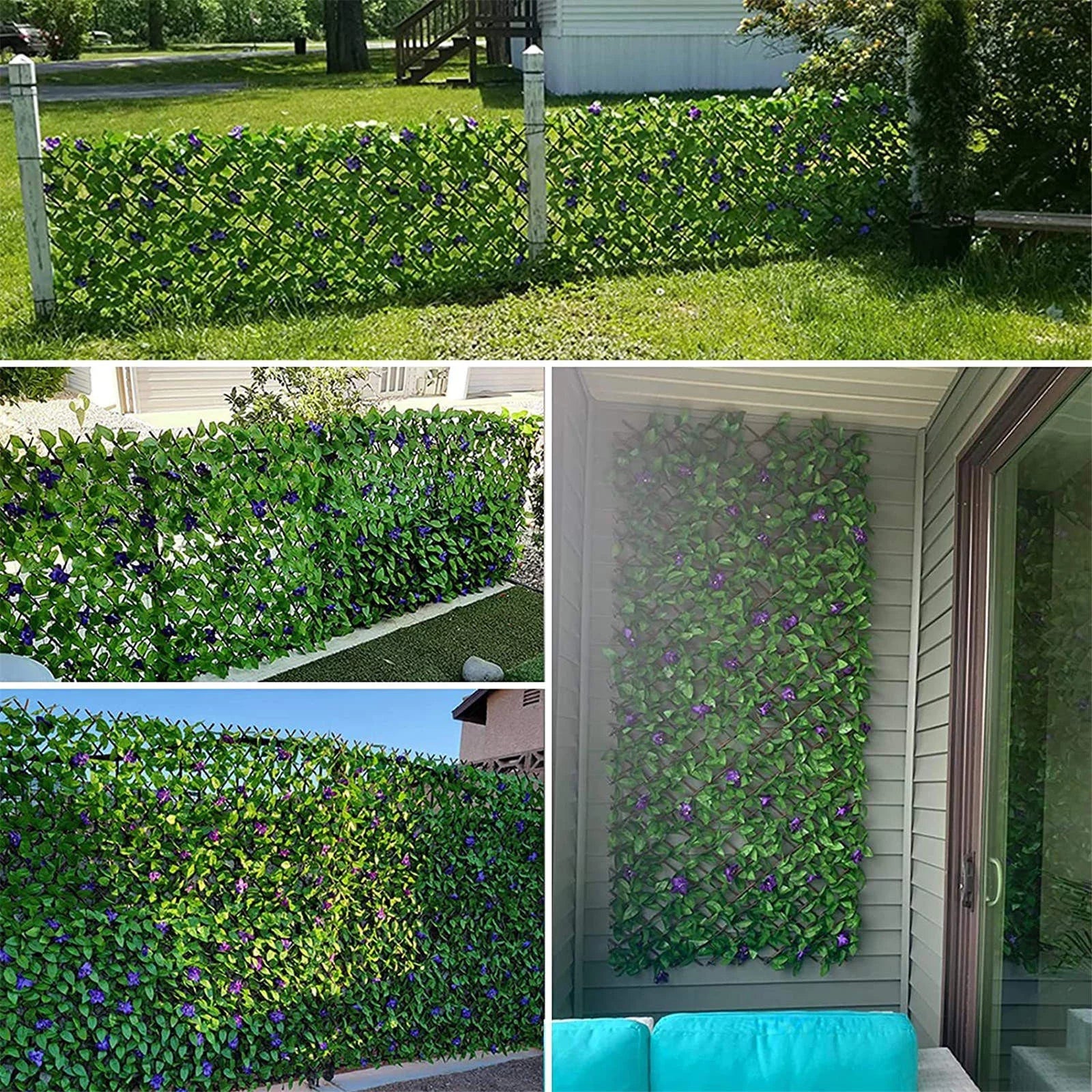 QWANG Expandable Fence Privacy Screen For Balcony Patio Outdoor Faux Ivy Fencing Panel For Garden Backyard Home Decorations