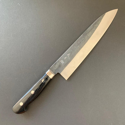 Gyuto knife, Aogami super, ss-clad, 210mm, Tsuchime and Kurouchi finish - Kato