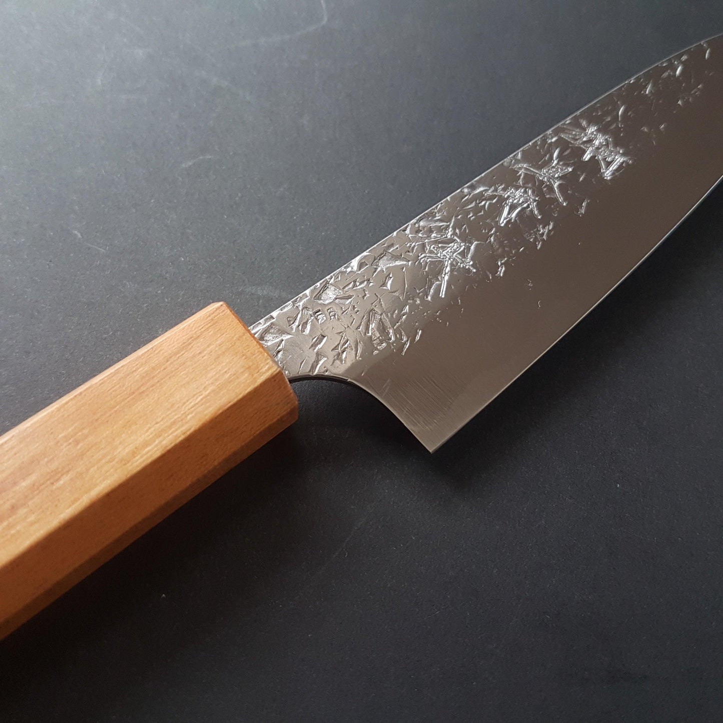 Petty knife, SG2 powder steel, tsuchime finish, mono keyaki handle - Yu Kurosaki