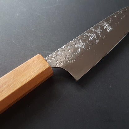 Petty knife, SG2 powder steel, tsuchime finish, mono keyaki handle - Yu Kurosaki