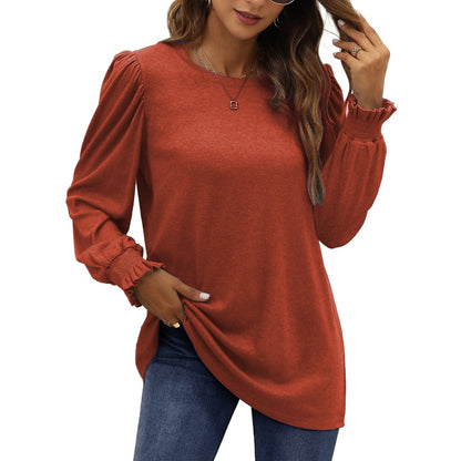Fantaslook Blouses for Women Dressy Puff Sleeve Tunic Tops Casual Fall Shirts