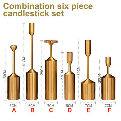 RELOIVE 1 Set Brass Gold Candlestick Holders Taper Candle Holders for Home Decor Wedding Table Centerpieces Decoration