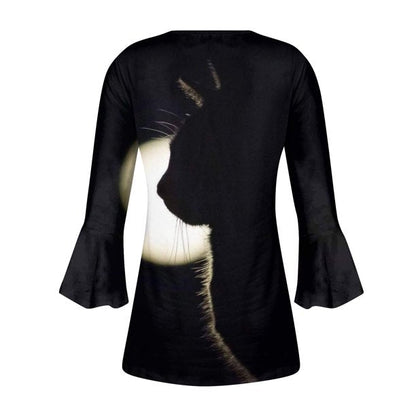 Apepal Womens Plus Size Tunic Tops 3/4 Petal Sleeve Sleeve Casual Floral Henley Shirts Black 3XL