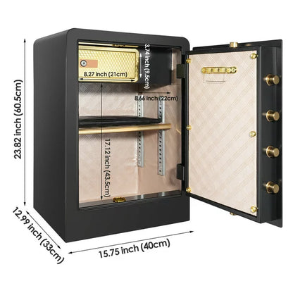 TTLIFE Safe Box Home Safe 2.8Cubic Large Safe Box Fireproof Waterproof Double Lock Safe HD LCD Screen Fireproof Bag