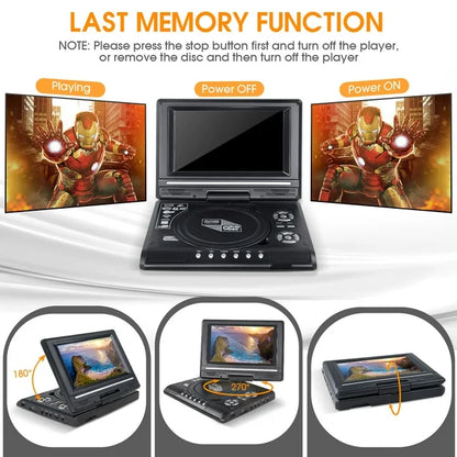 18.8" Portable DVD Player,13in Large Swivel Screen 270° Rotation DVD Player with FM Radio/Hundreds of Cable TV/Wireless TV, Support U Disk,SD/MS/MMC Card