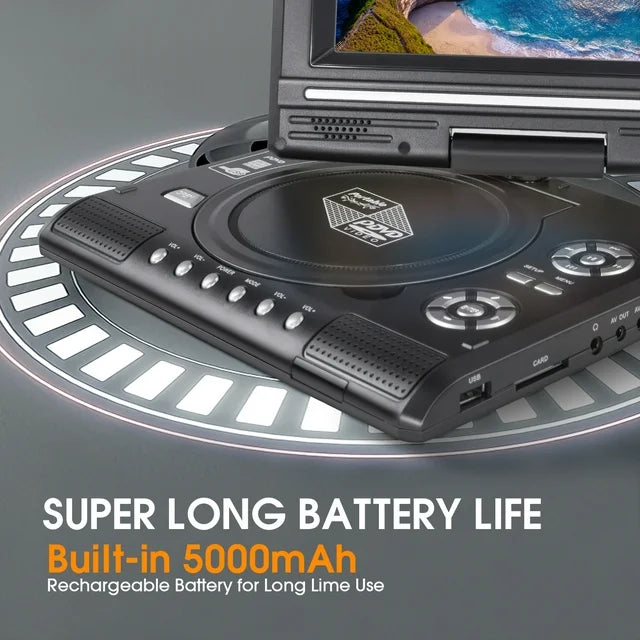 18.8" Portable DVD Player,13in Large Swivel Screen 270° Rotation DVD Player with FM Radio/Hundreds of Cable TV/Wireless TV, Support U Disk,SD/MS/MMC Card