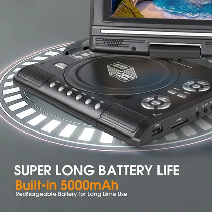 18.8" Portable DVD Player,13in Large Swivel Screen 270° Rotation DVD Player with FM Radio/Hundreds of Cable TV/Wireless TV, Support U Disk,SD/MS/MMC Card