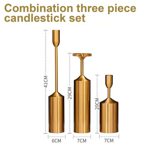RELOIVE 1 Set Brass Gold Candlestick Holders Taper Candle Holders for Home Decor Wedding Table Centerpieces Decoration