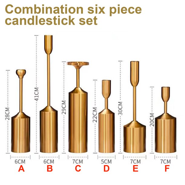 RELOIVE 1 Set Brass Gold Candlestick Holders Taper Candle Holders for Home Decor Wedding Table Centerpieces Decoration