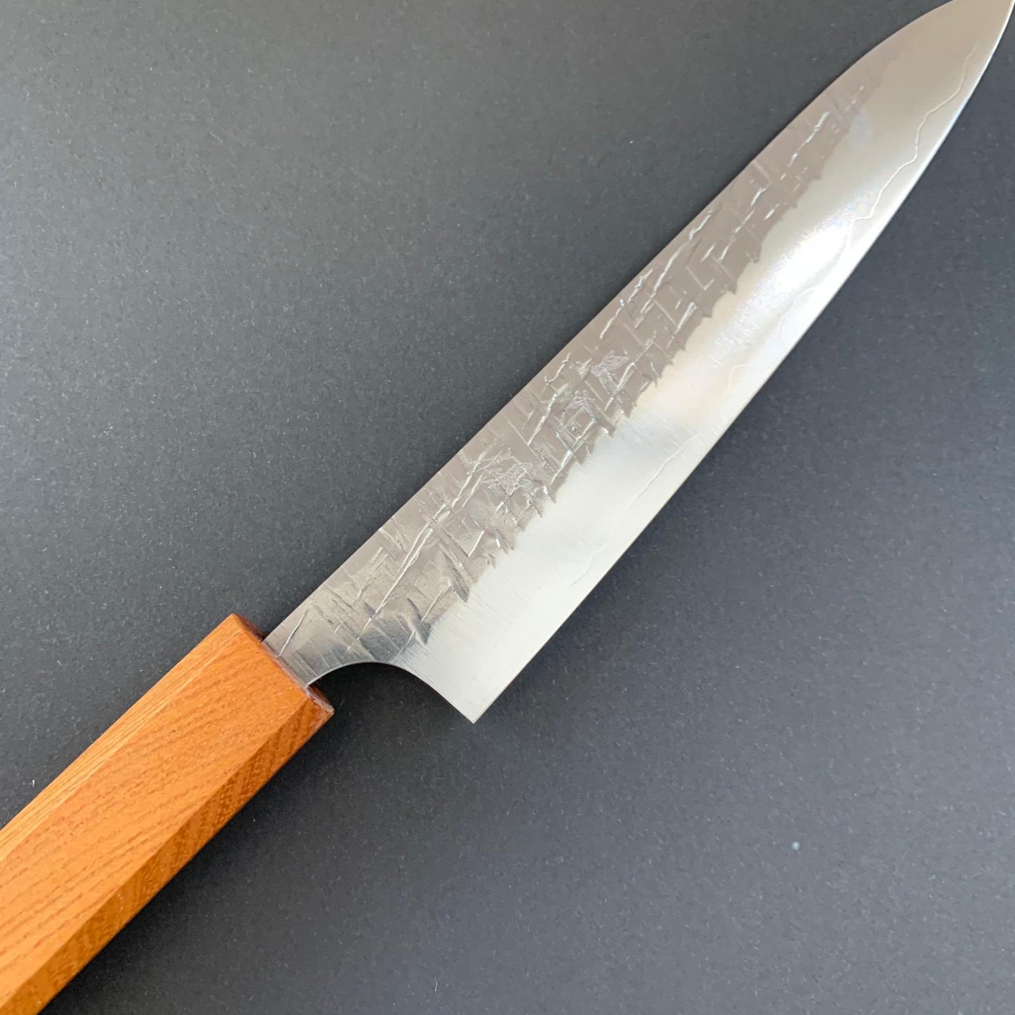 Petty knife, Cobalt special powder steel, tsuchime finish, mono keyaki handle - Yu Kurosaki