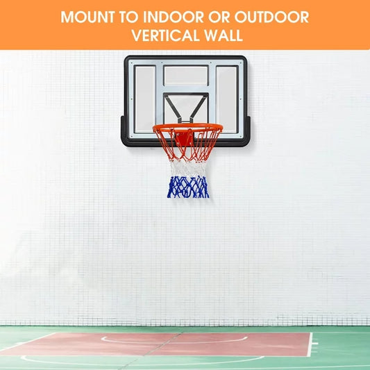 44'' Basketball Backboard and Rim Combo, Wall Mounted Basketball Hoop, Shatterproof Backboard Kit, Outdoor Indoor Basketball Hoop for Kids Adults