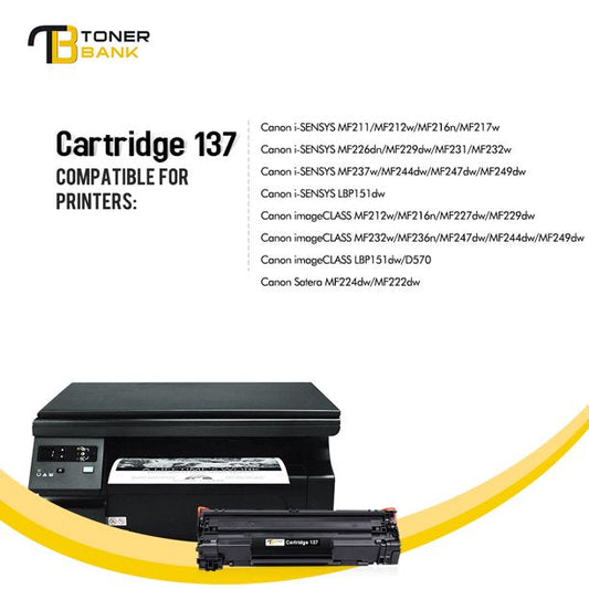 Toner Bank 2-Pack Compatible Toner Cartridge for Canon Cartridge 137 CRG137 imageCLASS MF227dw MF232w MF242dw MF236n MF244dw MF247dw MF220 MF230 MF240 MF210 series D570 Laser Printer Black