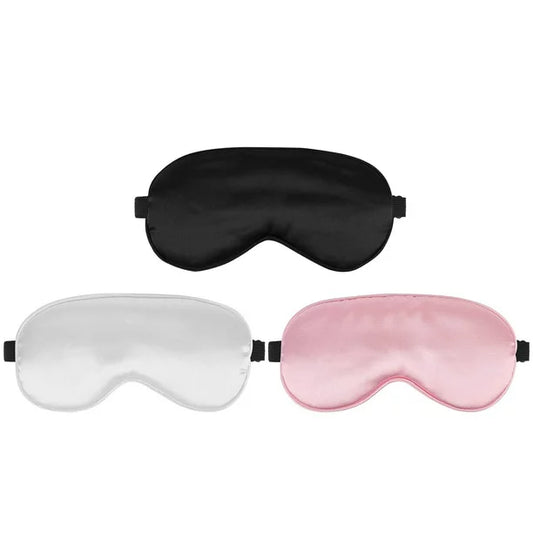QWANG Set Of 3 Sleeping Eye Masks, Silk Eye Masks With Adjustable Straps, Smooth Soft Satin Eye Masks For Women Men, Elastic Straps Night Eye Mask Travel Nap