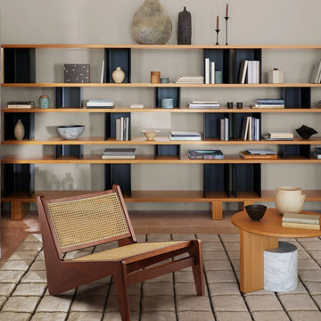 Chandigrah Accent Rattan Chair,Mid Century Modern Armless Reading Chair for Living Room, Bedroom,Ash Wood Walnut