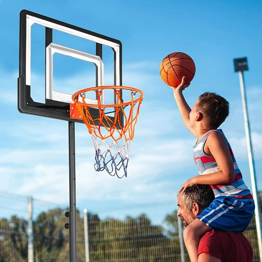 Ifanze Portable Basketball Hoop Goal 5ft-7ft Adjustable, Indoor Outdoor Basketball Hoop System with 33" Shatterproof Backboard and Stand Wheels for Kids Teenagers Youth Junior, Black