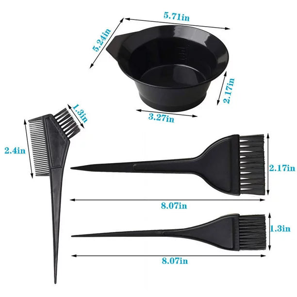 MOON-TOY 12pcs DIY Hair Coloring Kit Hair Tinting Bowl Brush Gloves Hairpins Hair Coloring Cape Disposable Shower Cap Comb Hair Tools for Salon Home