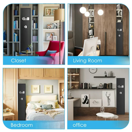 TTLIFE 5-6 Gun Rifle Safe, Gun Safes for Home Rifle Quick Access Gun Cabinet with Adjustable Removable Shelf